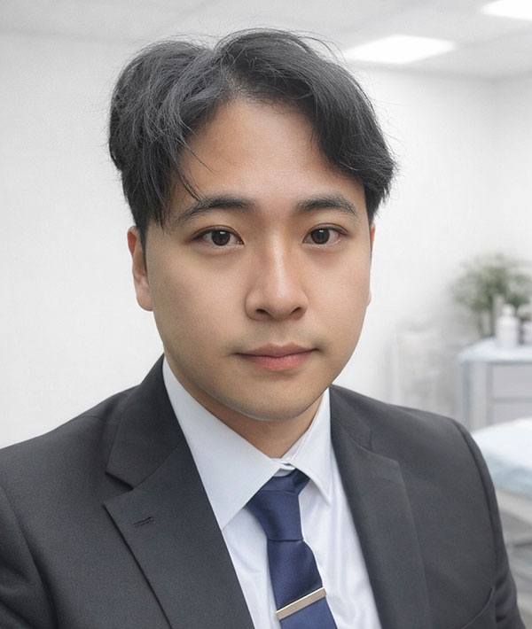 Young asian man wearing a suit and tie
